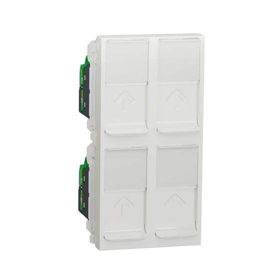 Priza cvadrupla RJ45, CAT5 UTP, 45x90, alb NOUA UNICA Schneider Electric, NU347918