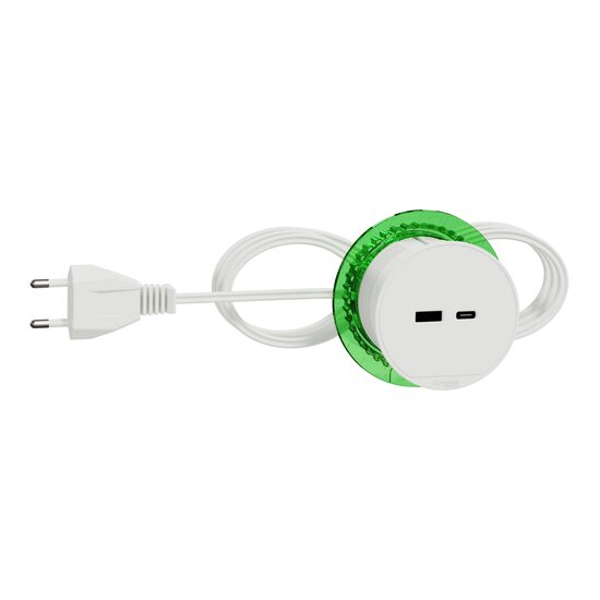 Unitati de birou XS cu prize USB A+C, alb UNICA SYSTEM+ Schneider Electric, INS44008