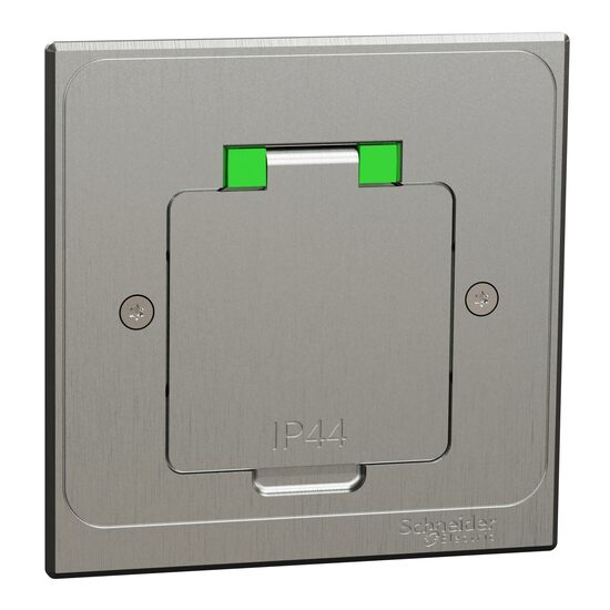 Doza pardoseala patrata XS+priza, metal IP44 UNICA SYSTEM+ Schneider Electric, INS52100