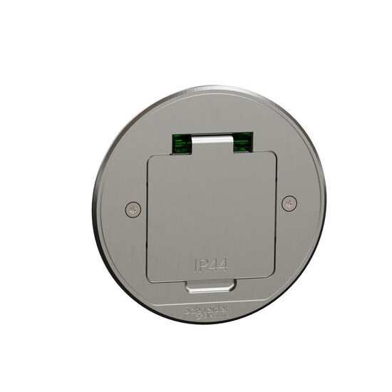 Doza pardoseala rotunda XS+priza, metal IP44 UNICA SYSTEM+ Schneider Electric, INS52101