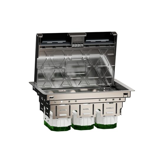 Doza pardoseala L, metal, IP20, 12module UNICA SYSTEM+ Schneider Electric, INS52123