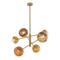 Lustra moderna Roy alama patinata abajur sticla Pyrex 6xG9/60W, 01-2780 Redo
