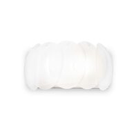 Aplica moderna alba abajur placi sticla curbata 2xE27/60W, Ovalino AP2 038025 Ideal Lux