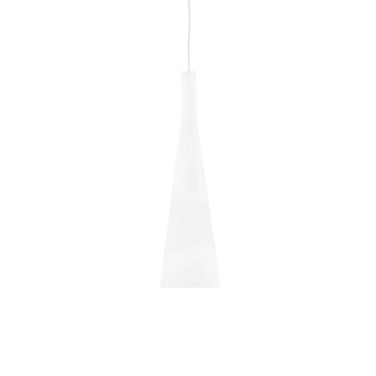 Lustra moderna alba abajur conic sticla 1xE27/42W, Milk SP1 026787 Ideal Lux