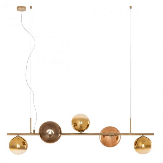 Lustra moderna Roy alama patinata abajur sticla Pyrex 5xG9/50W, 01-2779 Redo