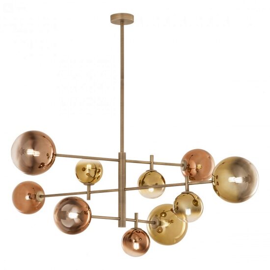 Lustra moderna Roy alama patinata abajur sticla Pyrex 10xG9/100W, 01-2781 Redo