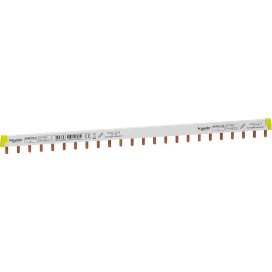 Auxiliare - Bara colectoare tip pieptene, 1L, inclinare 18mm, 24 module, 100A, Acti9 Schneider Electric, A9XPH124