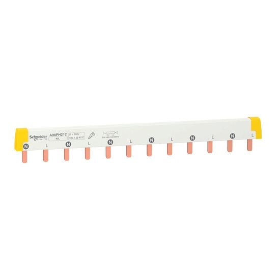 Auxiliare - Pieptene 1L+N, inclinare 18 mm, 12 module, 100 A, Acti9 Schneider Electric, A9XPH212