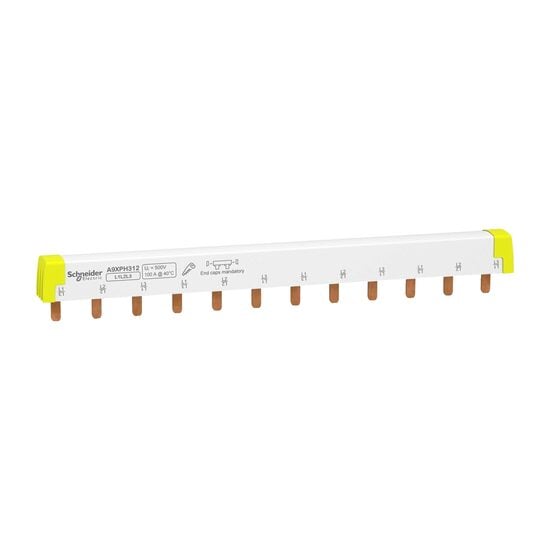 Auxiliare - Bara colectoare tip pieptene, 3L, inclinare 18mm, 12 Module, 100A, Acti9 Schneider Electric, A9XPH312