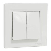 Intrerupator dublu cap scara, alb, 10A, fara surub, Asfora Schneider Electric, EPH0600121