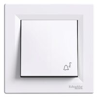 Intrerupator cu revenire, alb, simbol sonerie, 10A, Asfora Schneider Electric, EPH0800121