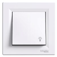Intrerupator cu revenire, alb, simbol lumina, 10A, Asfora Schneider Electric, EPH0900121