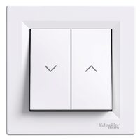 Intrerupator jaluzele, alb, 10AX, fara surub, Asfora Schneider Electric, EPH1300521