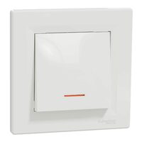 Intrerupator simplu, alb, lampa de localizare, 10A, Asfora Schneider Electric, EPH1400121