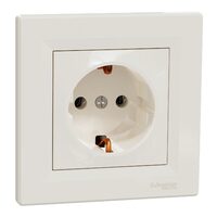 Priza simpla, crem, 16A, 2P+E, Asfora Schneider Electric, EPH2900123