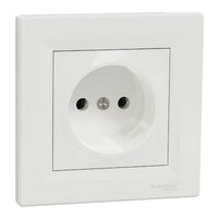 Priza simpla, alba, 16A, 2P, Asfora Schneider Electric, EPH3000121