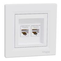 Priza date 2xRJ45 cat.5e UTP, alba, Asfora Schneider Electric, EPH4400121