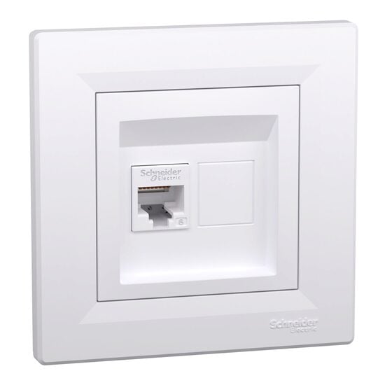 Priza date RJ45 cat.6 UTP, alba, Asfora Schneider Electric, EPH4700121