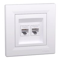 Priza date 2xRJ45 cat.6 UTP, alba, Asfora Schneider Electric, EPH4800121
