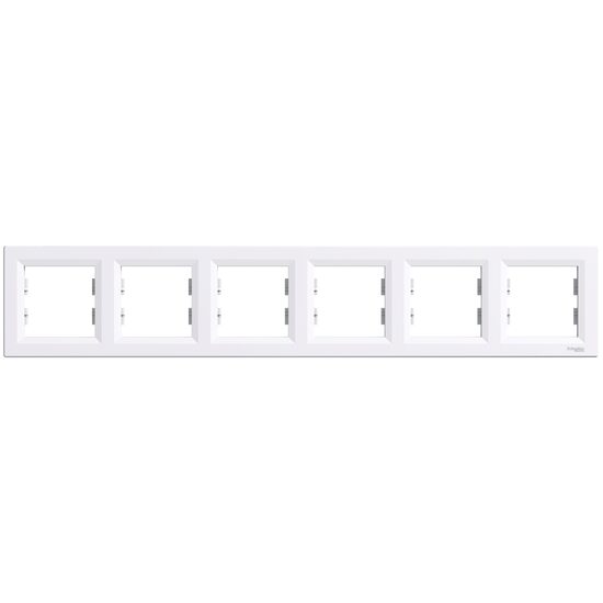 Rama cu 6 posturi, alba, Asfora Schneider Electric, EPH5800621