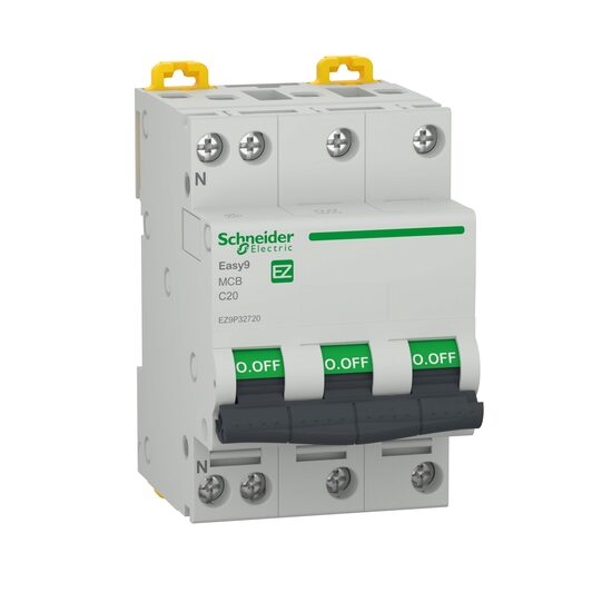 Siguranta automata 3P+N, 20A, curba C, 4.5kA, Schneider Electric Easy9 EZ9F32720
