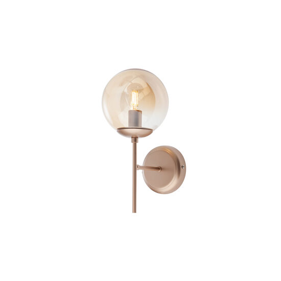 Aplica moderna champagne mat abajur sticla ambra E14/28W, Mundi 01-2942 Smarter
