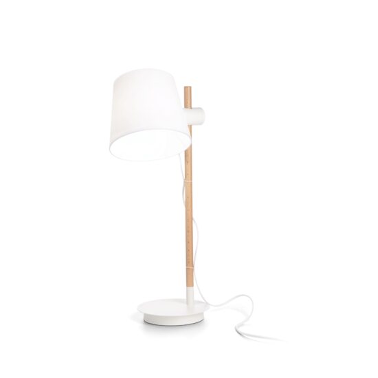 Veioza moderna alba abajur textil 1xE27/60W, Axel TL1 282091 Ideal Lux