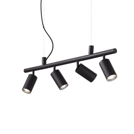 Lustra cu spoturi negre dispersoare reglabile 4xGU10/28W, Dynamite SP4 231341 Ideal Lux