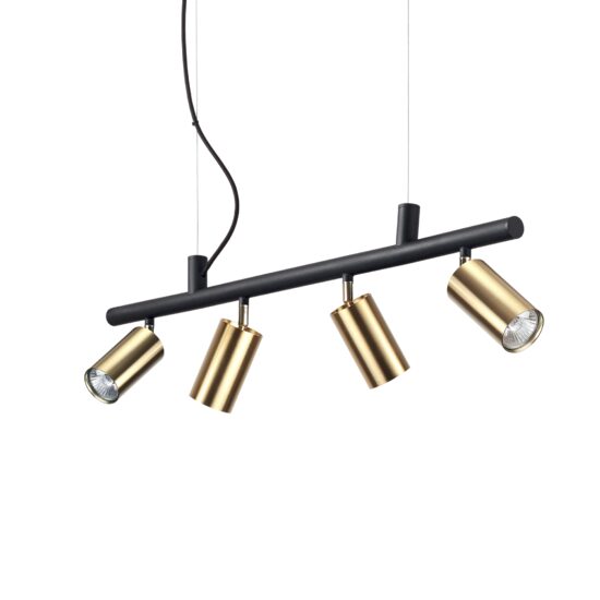 Lustra cu spoturi aurii dispersoare reglabile 4xGU10/28W, Dynamite SP4 244624 Ideal Lux