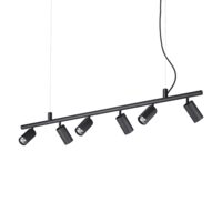 Lustra cu spoturi negre dispersoare reglabile 6xGU10/28W, Dynamite SP6 231396 Ideal Lux
