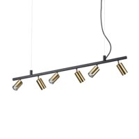 Lustra cu spoturi aurii dispersoare reglabile 6xGU10/28W, Dynamite SP6 244648 Ideal Lux