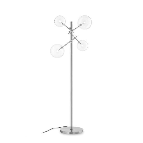 Lampadar modern cromat abajururi sticla 4xG4/2W, Equinoxe PT4 290959 Ideal Lux