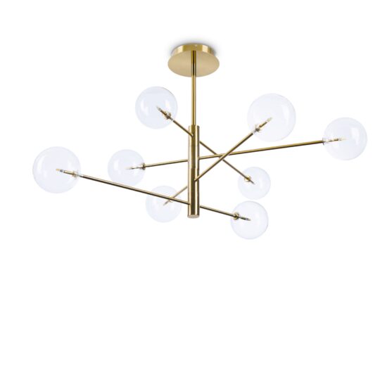 Candelabru modern alama abajururi sticla 8xG4/2W, Equinoxe SP8 275215 Ideal Lux