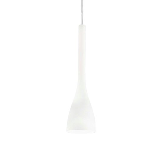 Lustra moderna alba abajur sticla 1xE14/40W, Flut SP1 Small 035697 Ideal Lux