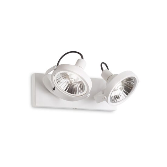 Spot alb dispersoare reglabile 2xGU10/50W, Glim PL2 200200 Ideal Lux