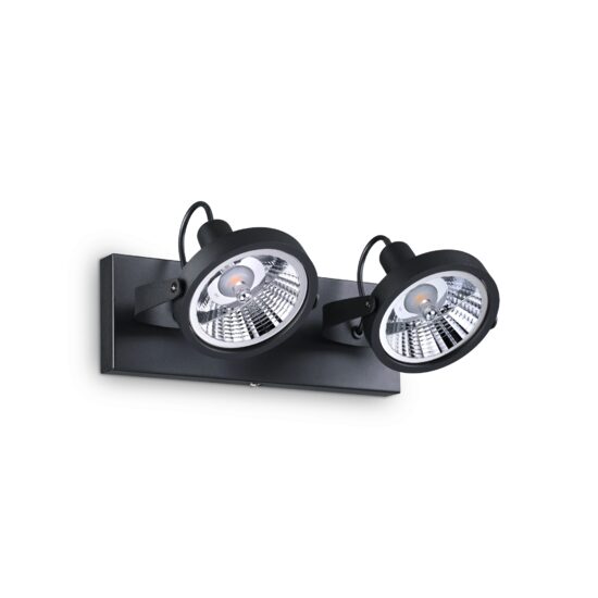 Spot negru dispersoare reglabile 2xGU10/50W, Glim PL2 200248 Ideal Lux