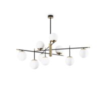 Candelabru stil industrial abajururi sticla 9xE14/28W, Gourmet PL9 289489 Ideal Lux