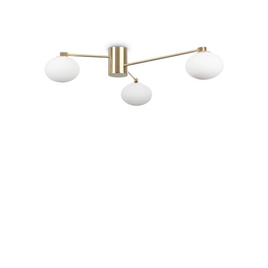 Plafoniera moderna aurie abajururi sticla 3xG9/28W, Hermes PL3 D90 288260 Ideal Lux