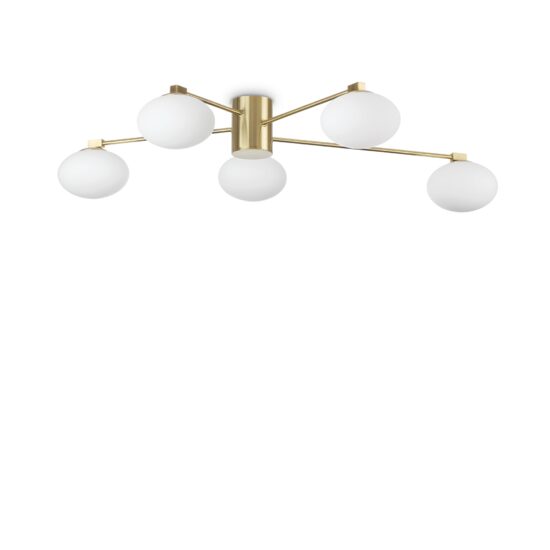 Plafoniera moderna aurie abajururi sticla 5xG9/28W, Hermes PL5 D90 288277 Ideal Lux