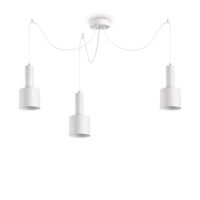 Candelabru modern alb abajururi cilindrice 3xE27/60W, Holly SP3 231587 Ideal Lux