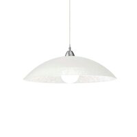 Lustra moderna alba abajur sticla serigrafiata 1xE27/60W, Lana SP1 068169 Ideal Lux