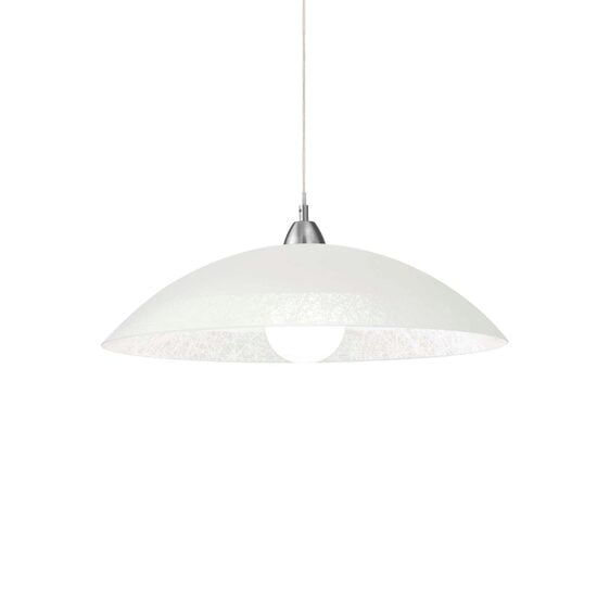 Lustra moderna alba abajur sticla serigrafiata 1xE27/60W, Lana SP1 068169 Ideal Lux