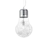 Lustra moderna cromata abajur sticla 1xE27/60W, Luce Max SP1 Big 033662 Ideal Lux