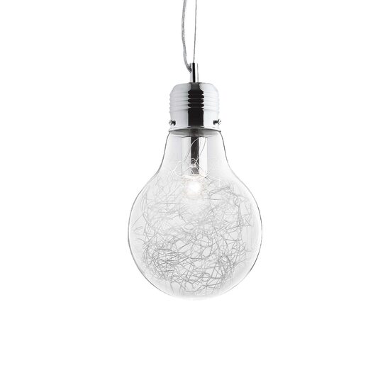 Lustra moderna cromata abajur sticla 1xE27/60W, Luce Max SP1 Small 033679 Ideal Lux