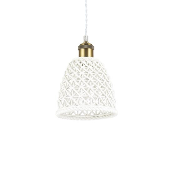 Lustra moderna abajur ceramic impletit 1xE27/60W, Lugano SP1 D16 206820 Ideal Lux