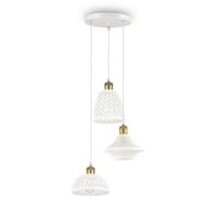 Lustra moderna abajururi ceramice impletite 3xE27/60W, Lugano SP3 206875 Ideal Lux
