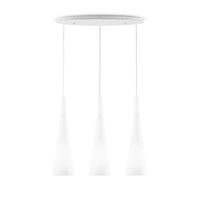 Lustra moderna alba abajur conic sticla 3xE27/42W, Milk SP3 030326 Ideal Lux