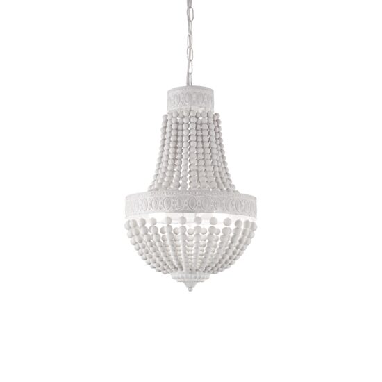 Candelabru clasic alb perle lemn natural 5xE14/40W, Monet SP5 162737 Ideal Lux