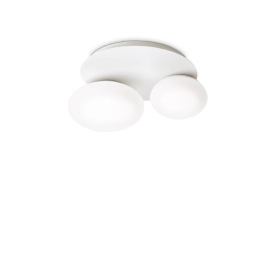 Plafoniera moderna alba abajururi sticla 2xGX53/15W, Ninfea PL2 306957 Ideal Lux