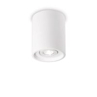 Plafoniera alba stil industrial 1xGU10/35W, Oak PL1 Round 150420 Ideal Lux
